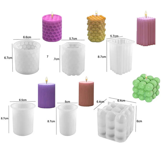 3D Silicone Cylinder Candle Mold