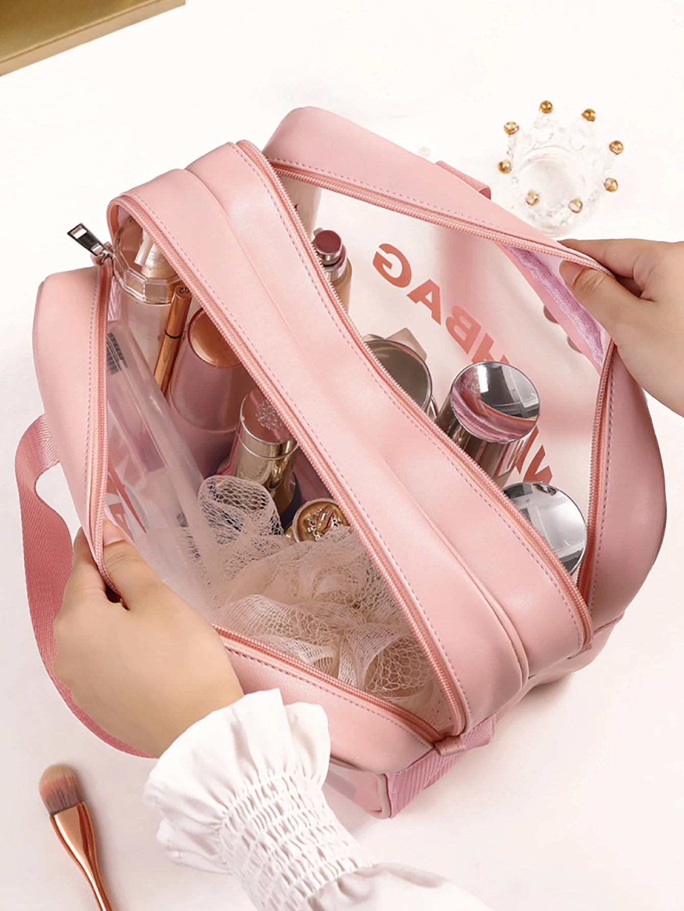Extra Large Waterproof Travel Makeup Organizer Bag