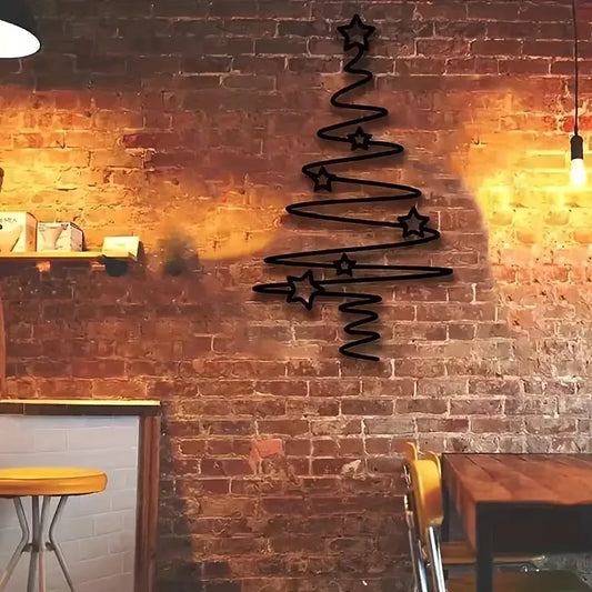 Minimalist Metal Christmas Tree Wall Decoration