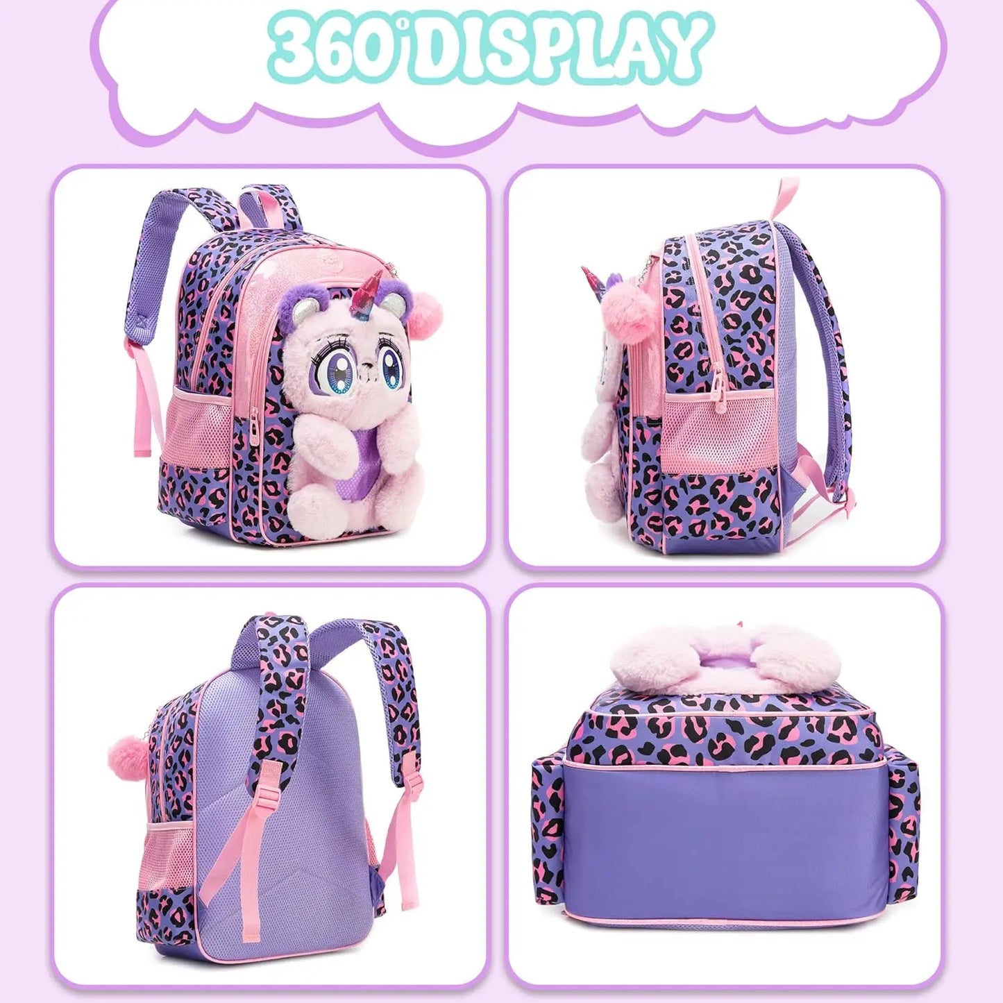 Girls 3-Piece School Backpack Set