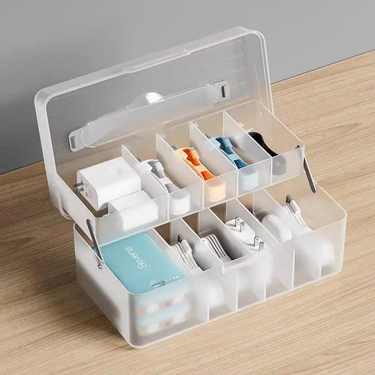 Cable Management USB Cord Organizer Box with Compartments