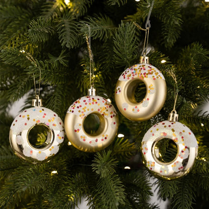 4-Piece Donut Christmas Ornament Set