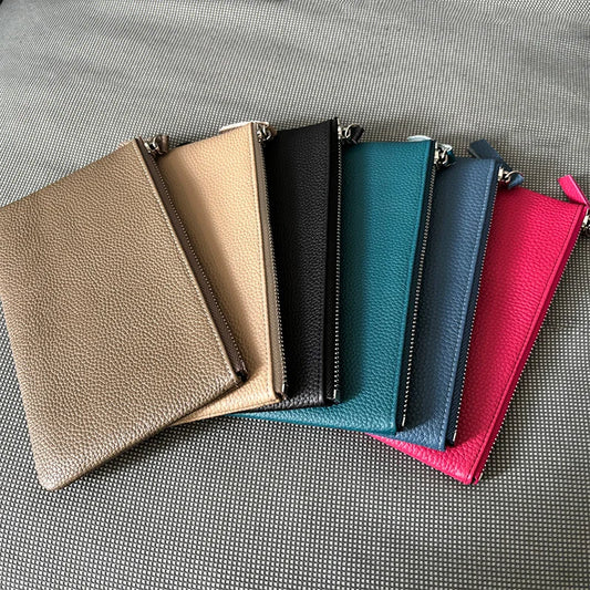 Genuine Top Grain Cow Leather Zip Wallet