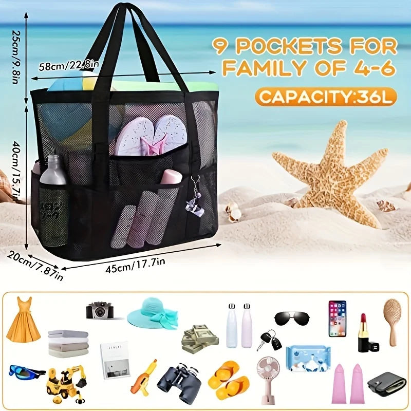 Large Mesh Beach Tote Bag