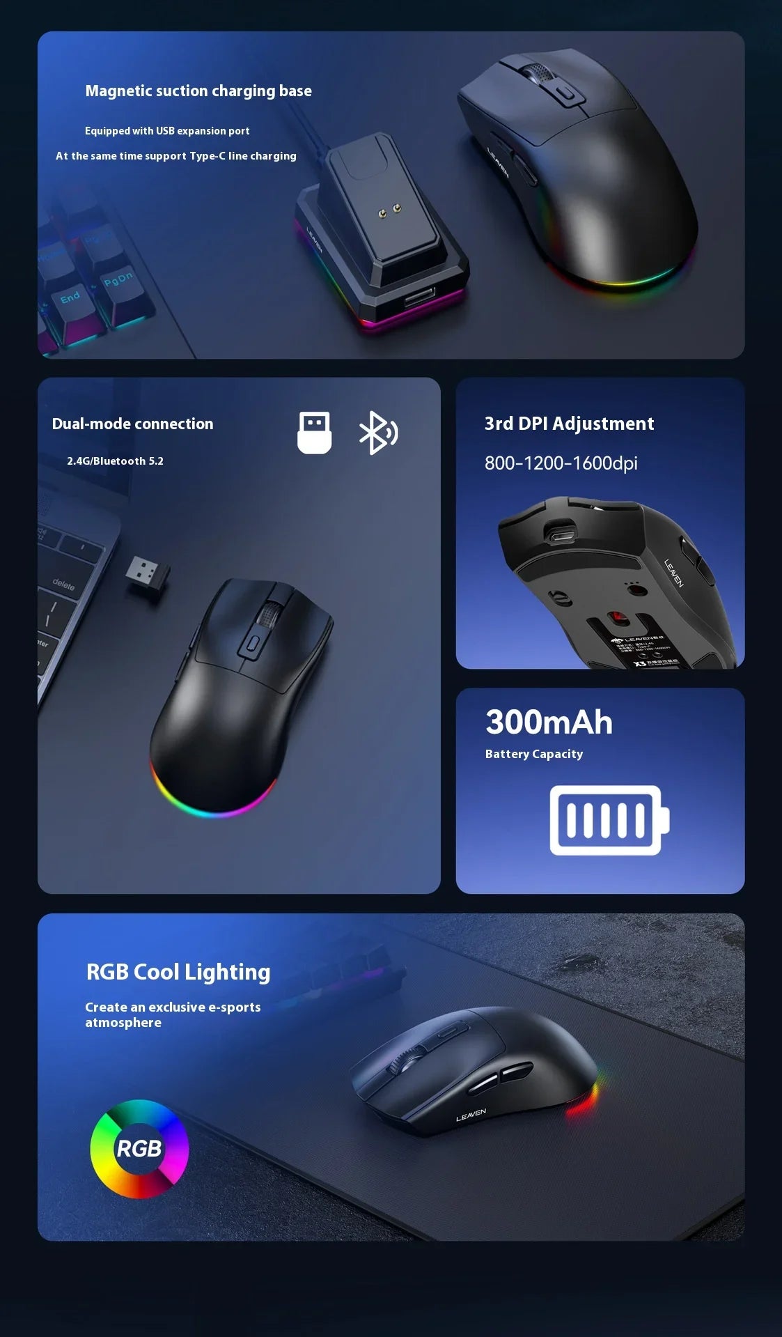 NexusClick X3 Dual-Mode Wireless Gaming Mouse
