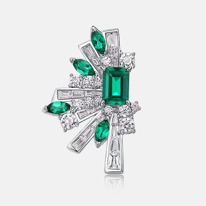 925 Silver Lab Emerald Wing Earrings