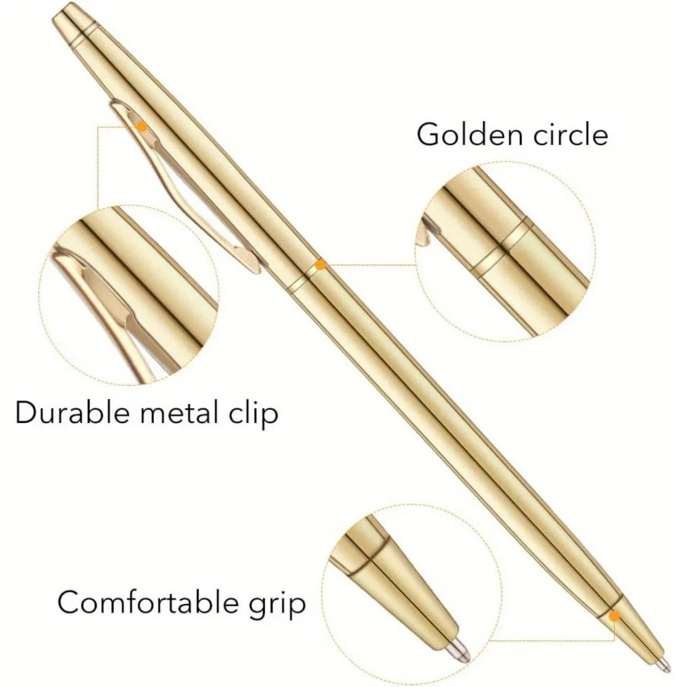 Slim Metallic Retractable Ballpoint Pen Set