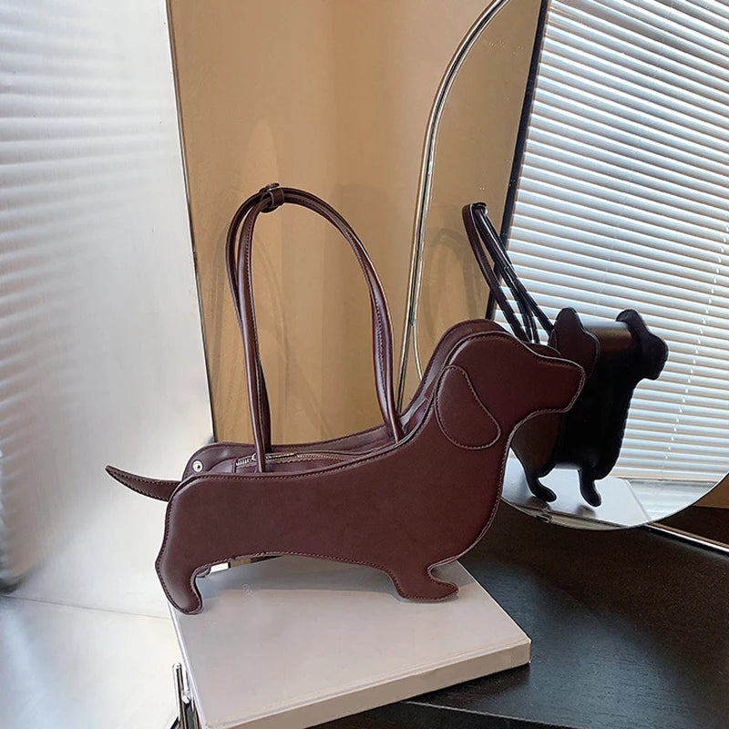 Dachshund Shaped PU Leather Shoulder Bag