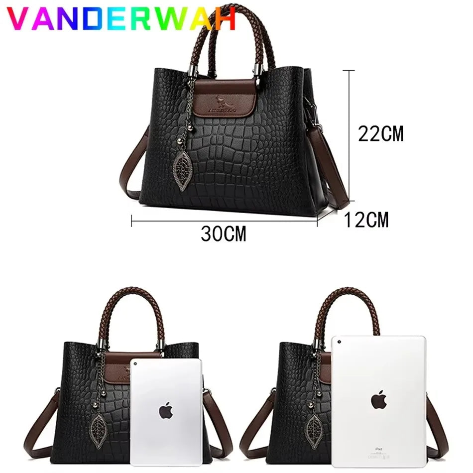 Large Capacity Women’s Leather Tote Handbag