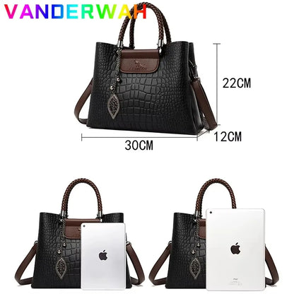 Large Capacity Women’s Leather Tote Handbag