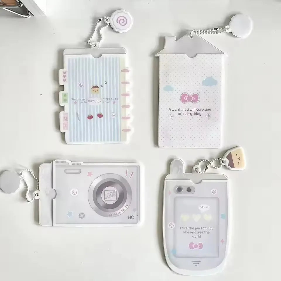 Cartoon Camera Photocard Holder Keychain