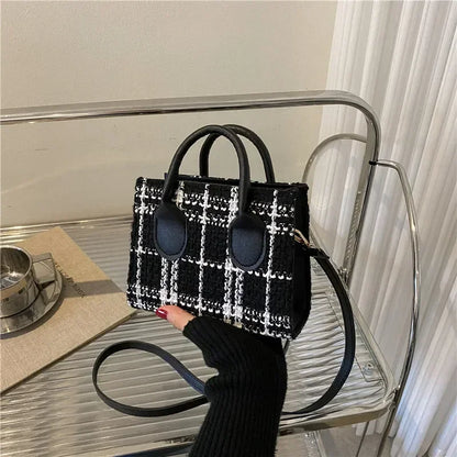 Women Mini Handbag – Plaid Shoulder & Crossbody Bag