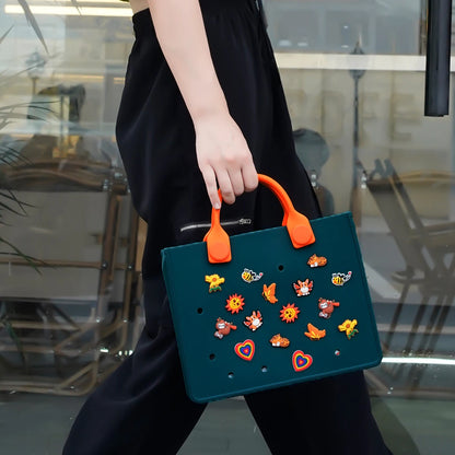 Waterproof EVA Tote Bag with Charm Holes