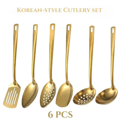 Gold Stainless Steel Kitchen Utensil Set