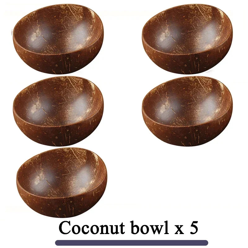 Handmade Natural Coconut Bowl Set
