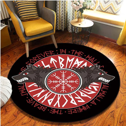 Viking Pattern Circular Non-Slip Foor Mat