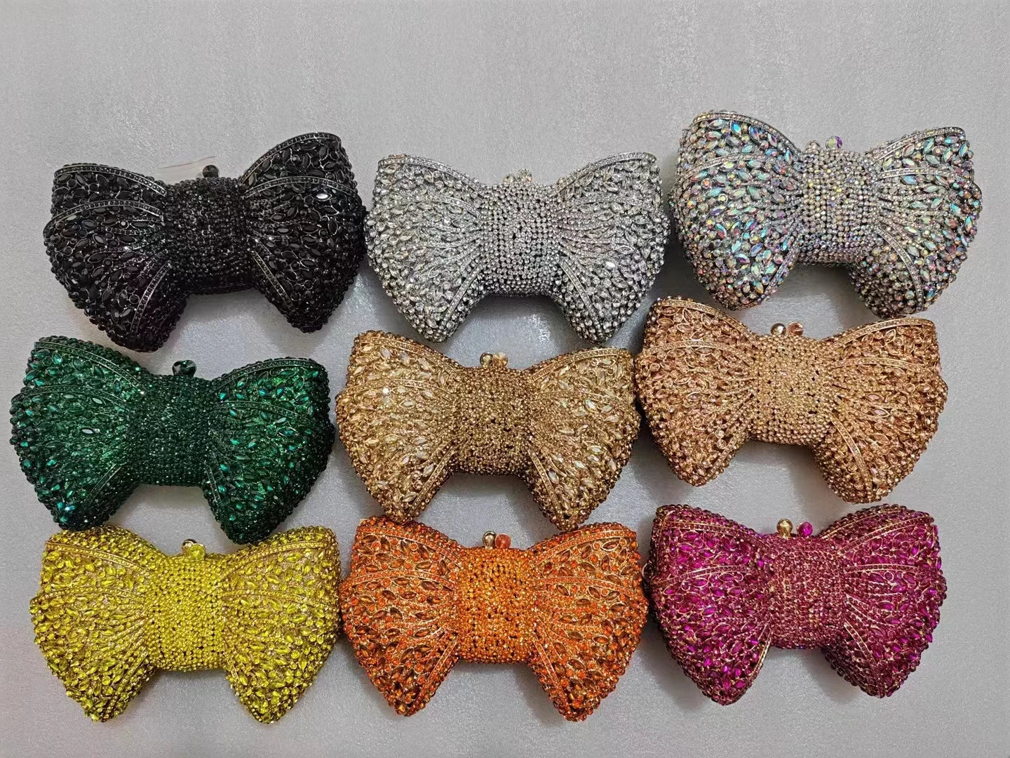 Rhinestone Bow Evening Clutch