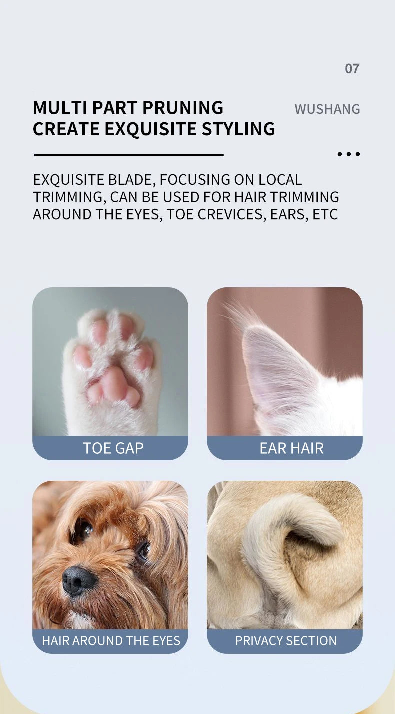 Rechargeable Waterproof Paw, Face & Ear Hair Trimmer
