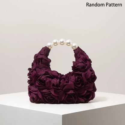 Floral Pearl Evening Party Handbag