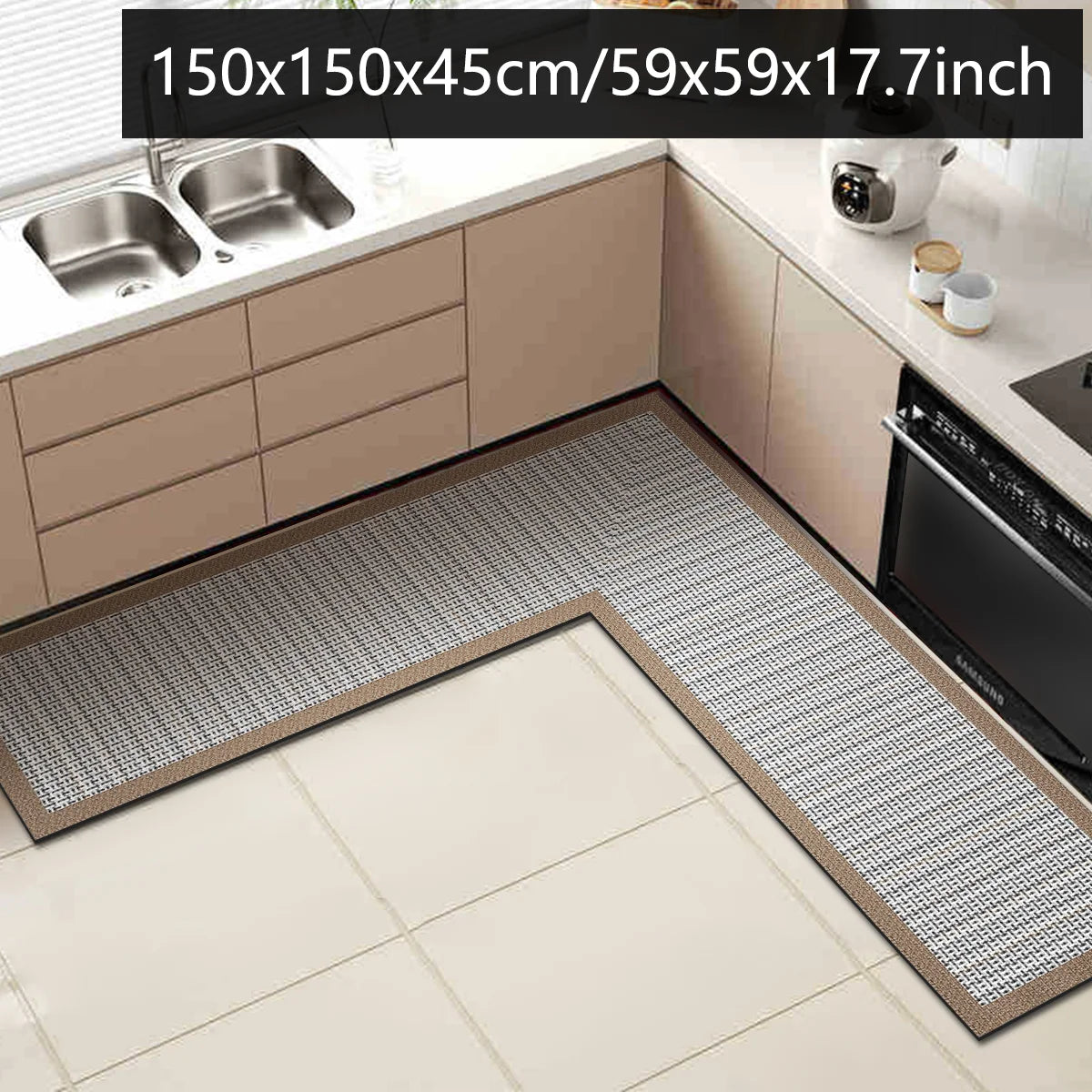 Absorbent Diatomaceous Kitchen & Bathroom Corner Rug