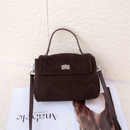 Women’s Suede Leather Flap Shoulder & Crossbody Bag