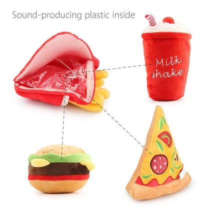 Food Shape Squeaky Plush Dog Toy