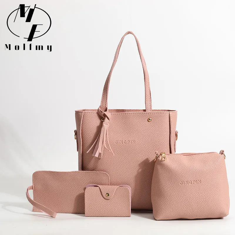 PU Leather Handbag Set