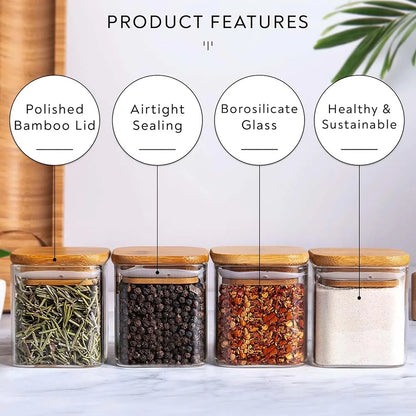 5oz Glass Jar Set with Spice Labels