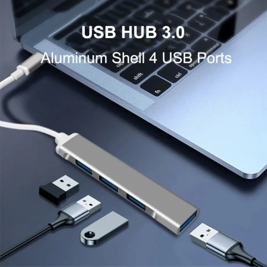 4-Port USB & USB-C Hub Adapter