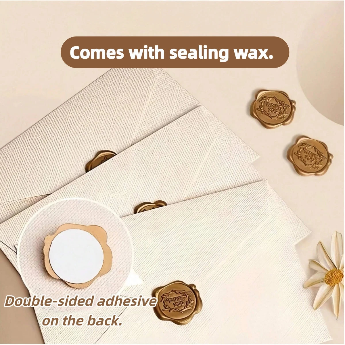 Kraft Paper Envelopes & Letter Sheets with Wax Seal Stickers