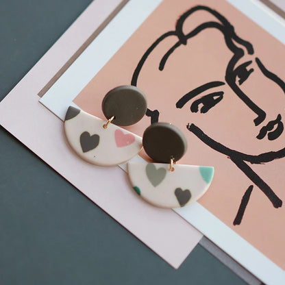 Heart Pattern Long Earrings