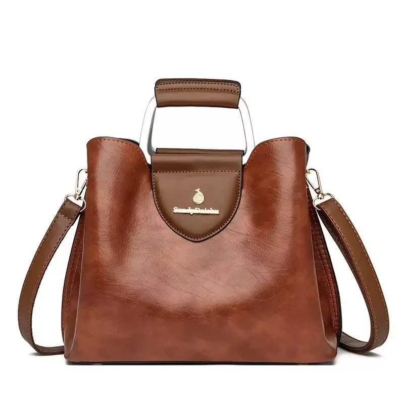 Large Capacity Women’s Leather Tote Handbag