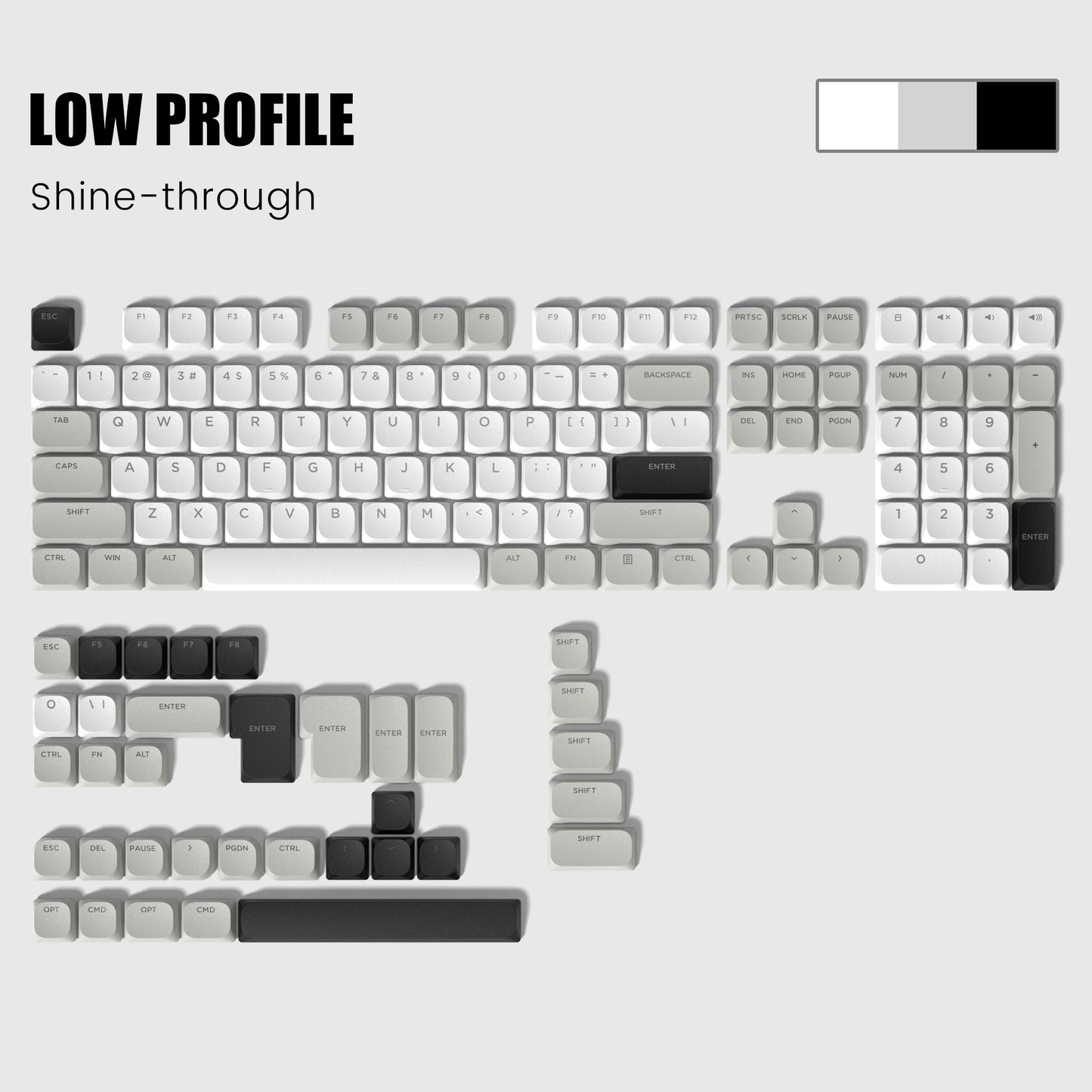 Gradient Purple Low Profile Keycaps