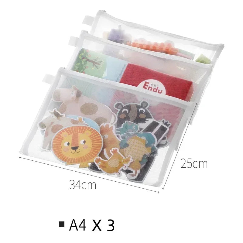 Transparent Mesh Document & Puzzle Storage Bags