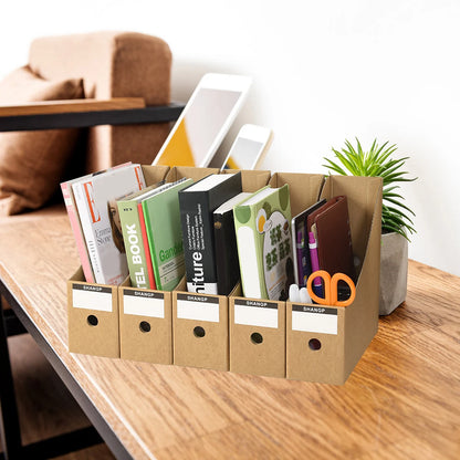 Foldable Desktop File Holders with Label Stickers