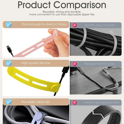 Reusable Silicone Cable Organiser Straps