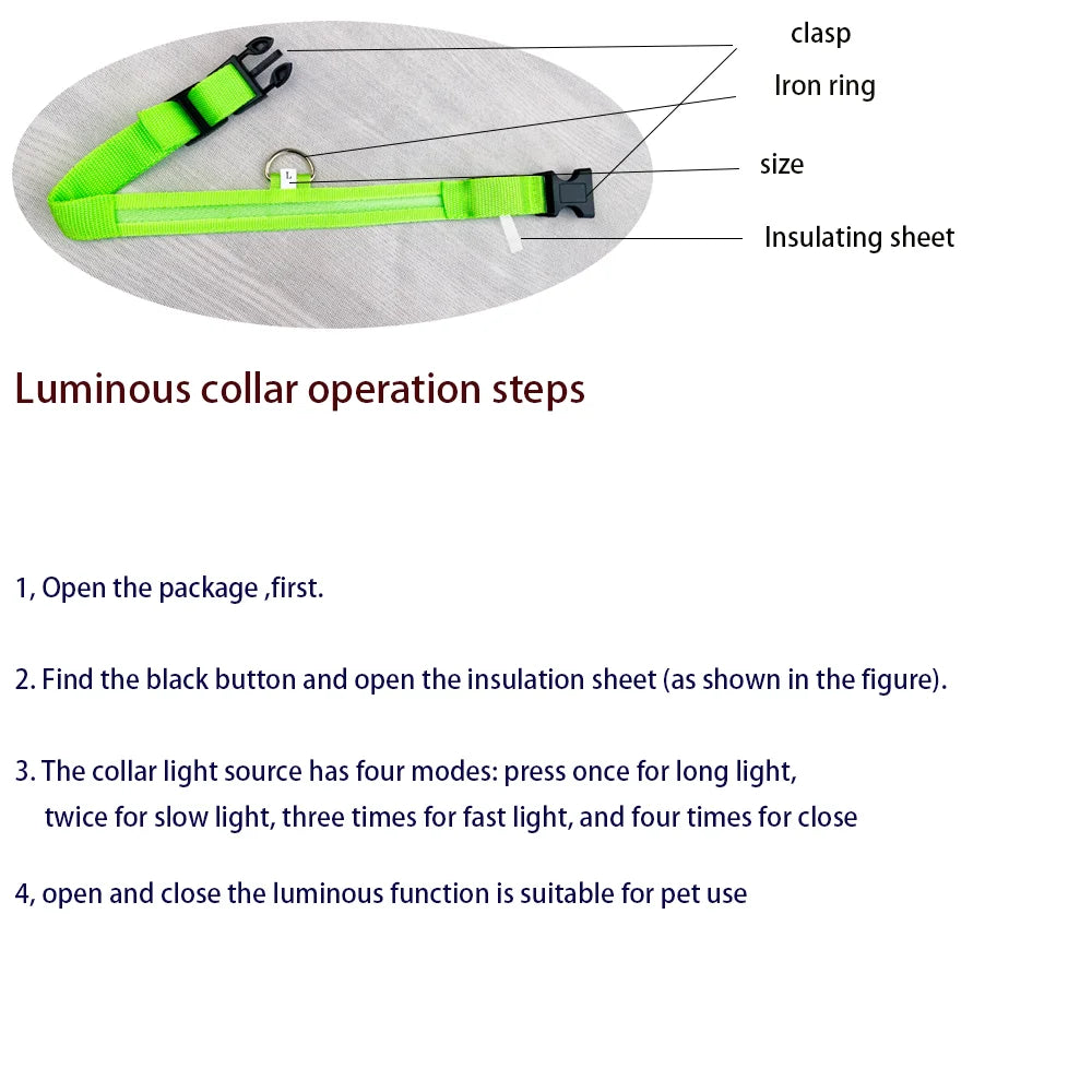 LED Flashing Dog Collar