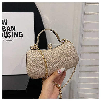 Crystal Studded Barrel Evening Bag