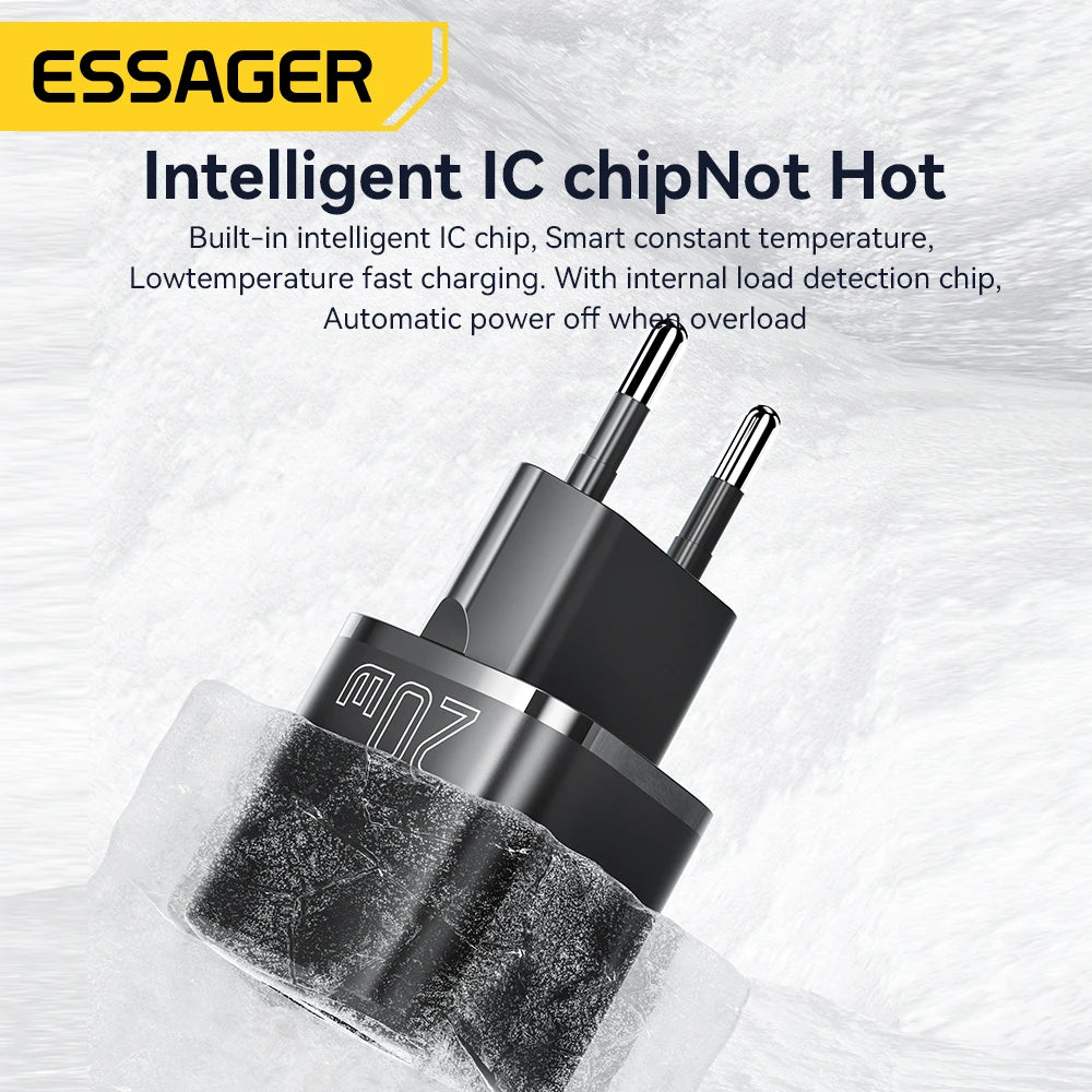 Essager 20W GaN Dual-Port Fast Charger
