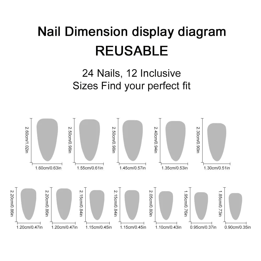 24-Piece Blue Cat Eye Almond Press-On Nails