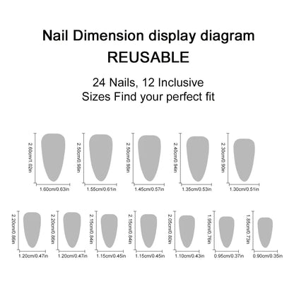 24-Piece Blue Cat Eye Almond Press-On Nails