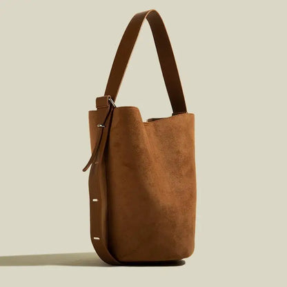 Women’s Suede-Effect Bucket Shoulder Bag