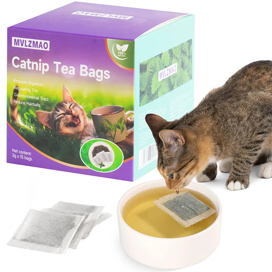 15-Pack Natural Catnip Tea Bags for Cats