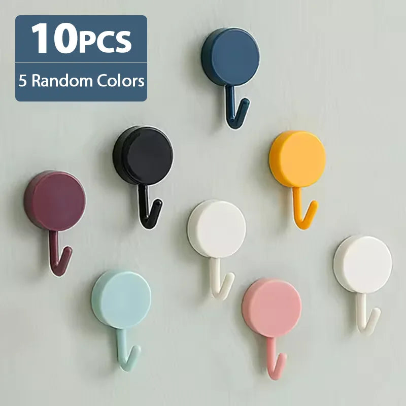 10-Pack Mini Adhesive Wall Hooks
