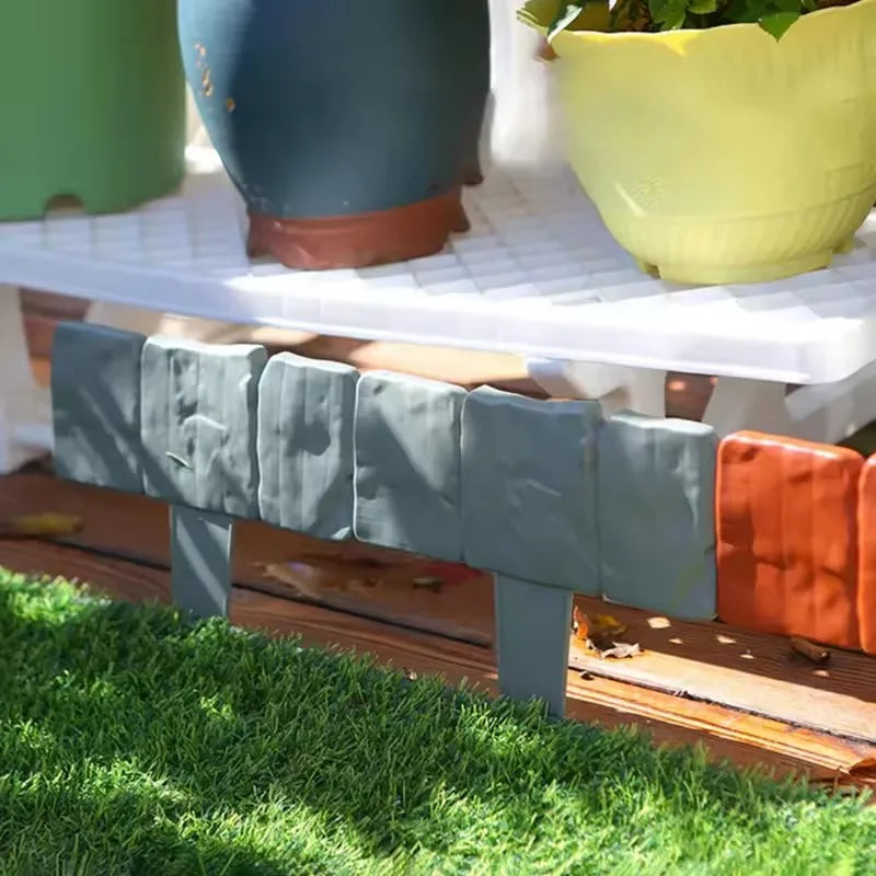 Garden Stone Effect Border Edging Fence Set