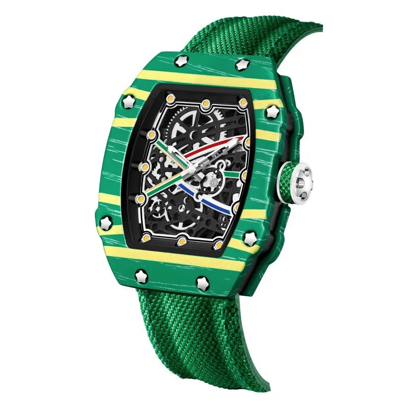 Ultra-Thin Tonneau Men's Nylon Strap Quartz Watch