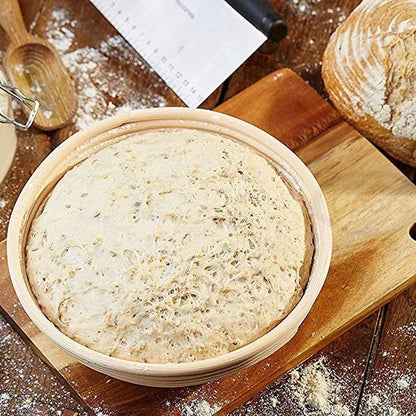 Oval Rattan Banneton Proofing Basket for Sourdough Bread with Washable Linen Liner