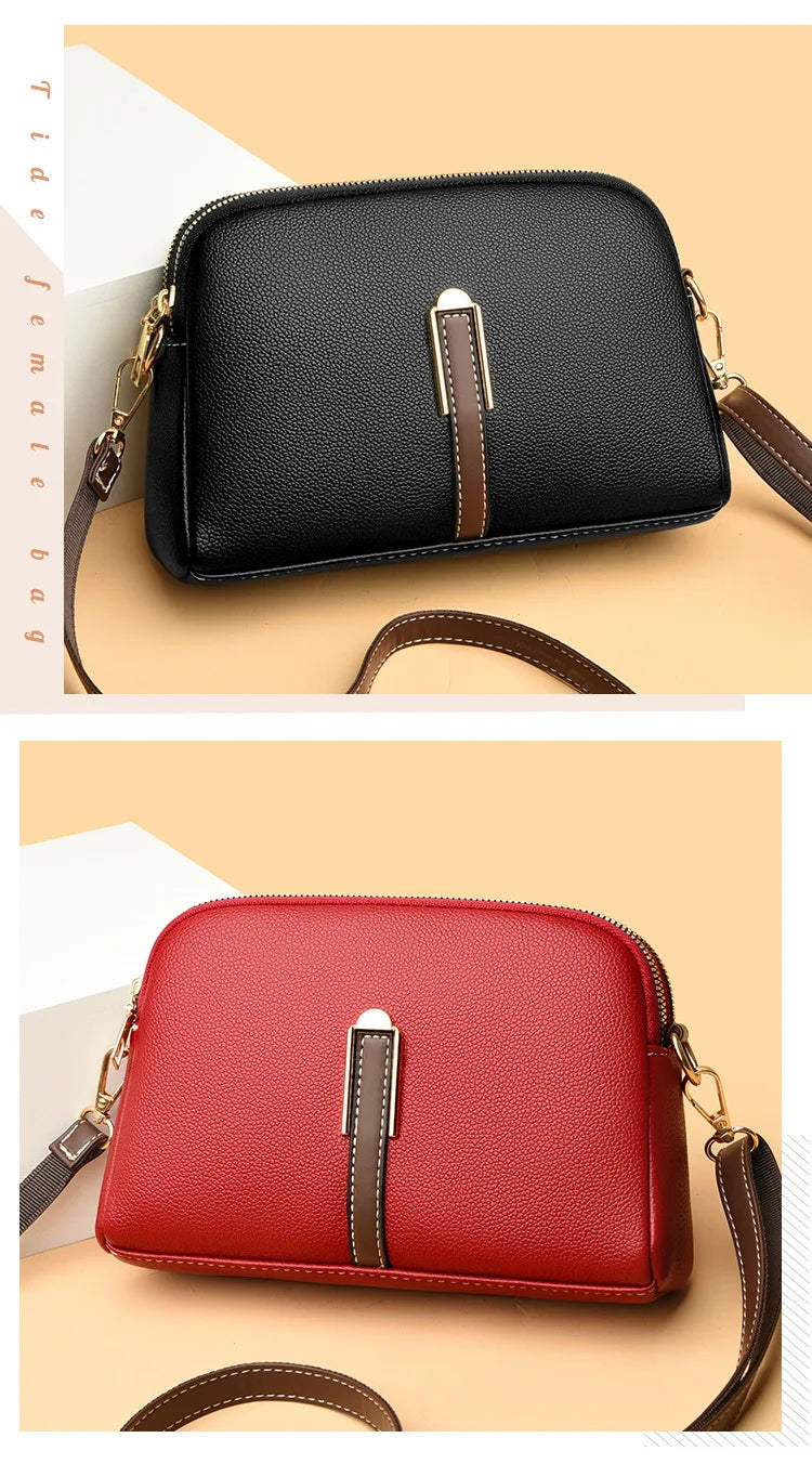 Women’s Genuine Cowhide Leather Crossbody Messenger Bag