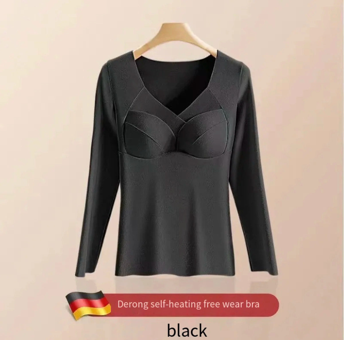 Women’s V-Neck Velvet Thermal Undershirt