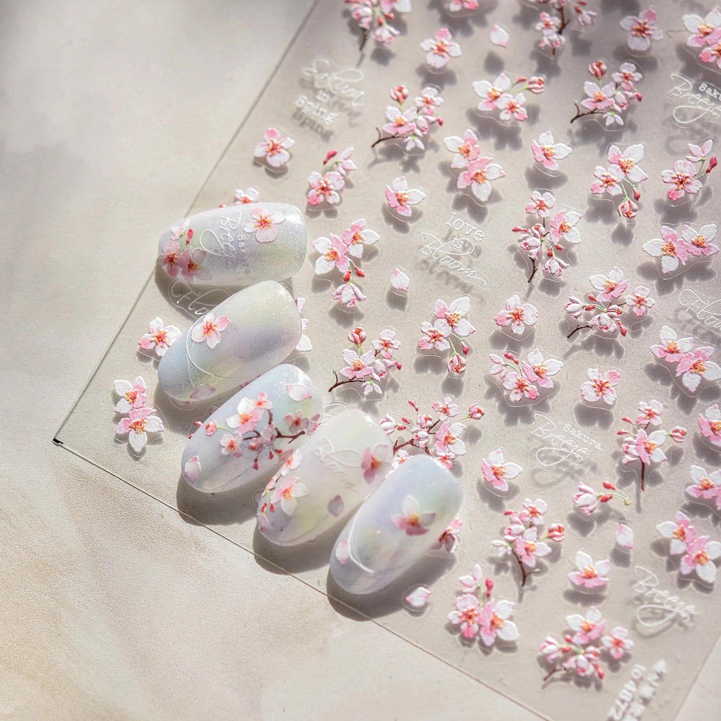 5D Cherry Blossom Nail Art Stickers